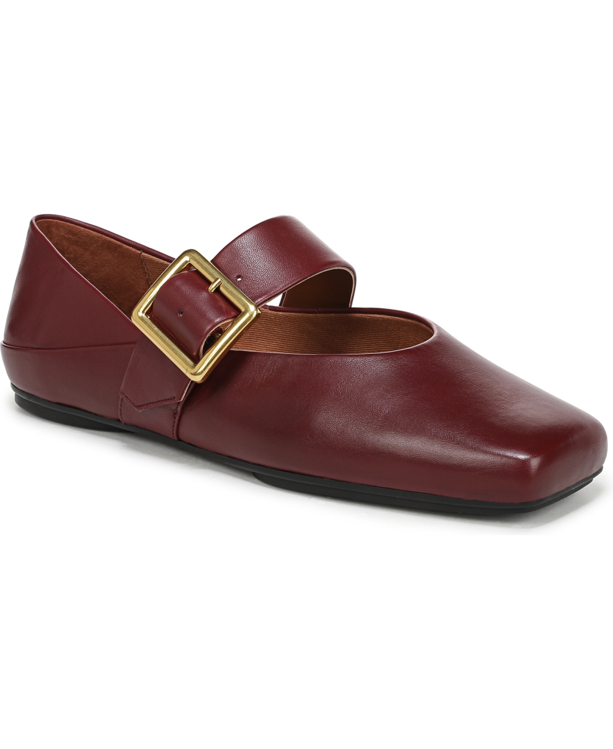 Women's Oakes Square Toe Ballerina Flats - Bordo Red Leather