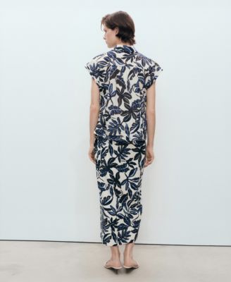 Women's Knot Detail Printed Skirt