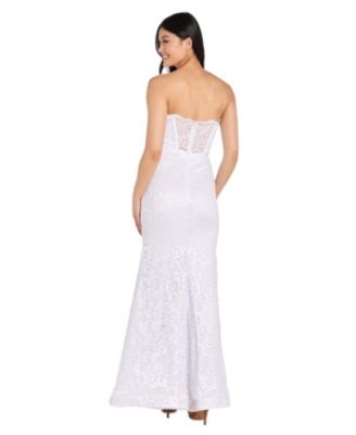 Junior's  Glitter Lace Corset Gown