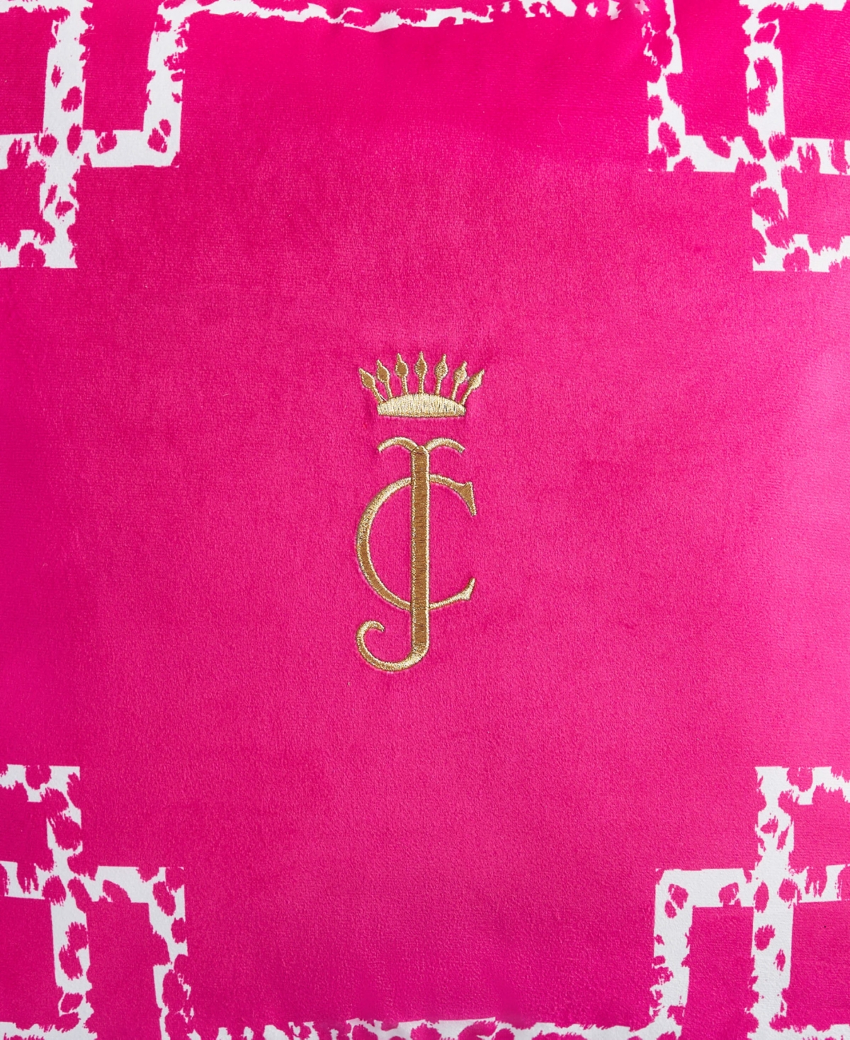Juicy Couture Lattice Embroidered Velvet Decorative Pillow, 20" X 20"