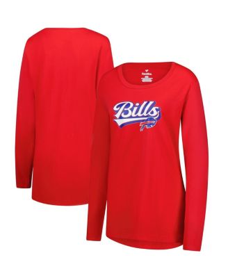 Fanatics - Women's Red Buffalo Bills Long Sleeve Wordmark T-Shirt