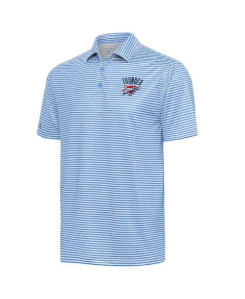 Мужское поло Antigua Heather Powder Blue Oklahoma City Thunder Skills Polo Shirt