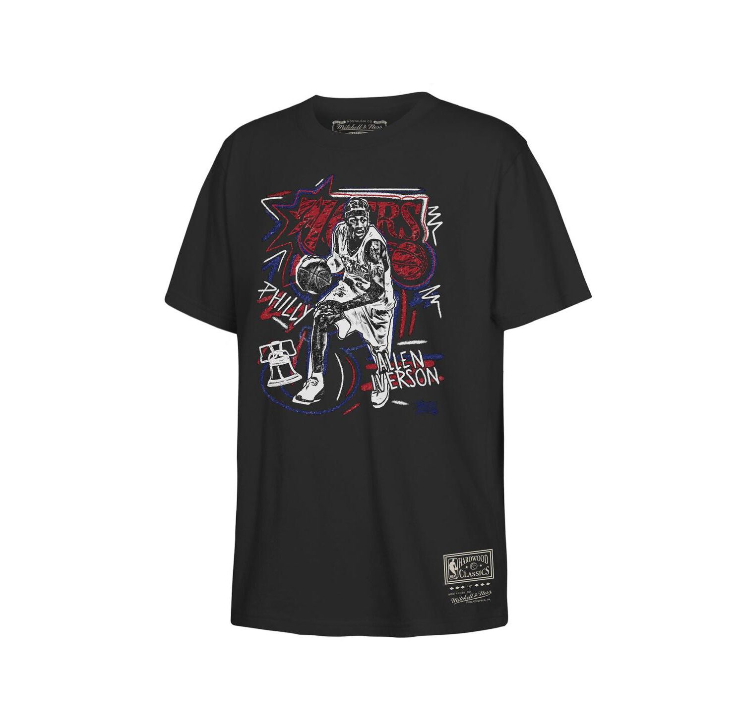 Big Boys and Girls Allen Iverson Black Philadelphia 76ers Chalked Up T-Shirt