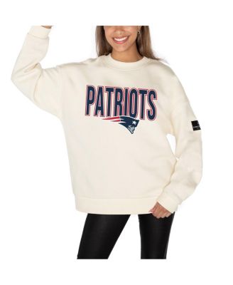 Gameday Couture - Women's Cream New England Patriots Premium Fleece Drop Shoulder Pullover Sweatshirt
