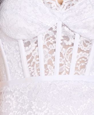 Junior's  Glitter Lace Corset Gown