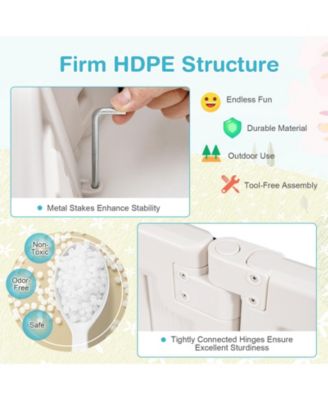 6 Feet Kids Oval Sandbox with Built-in Corner Seat and Bottom Liner