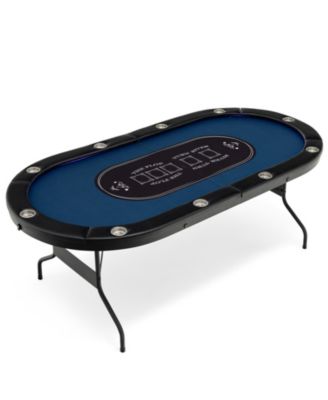 Foldable 10-Player Poker Table with LED Lights and USB Ports Ideal for Texas Casino
