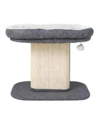 SUGIFT Modern Cat Tree Tower with Large Plush Perch and Sisal Scratching Plate