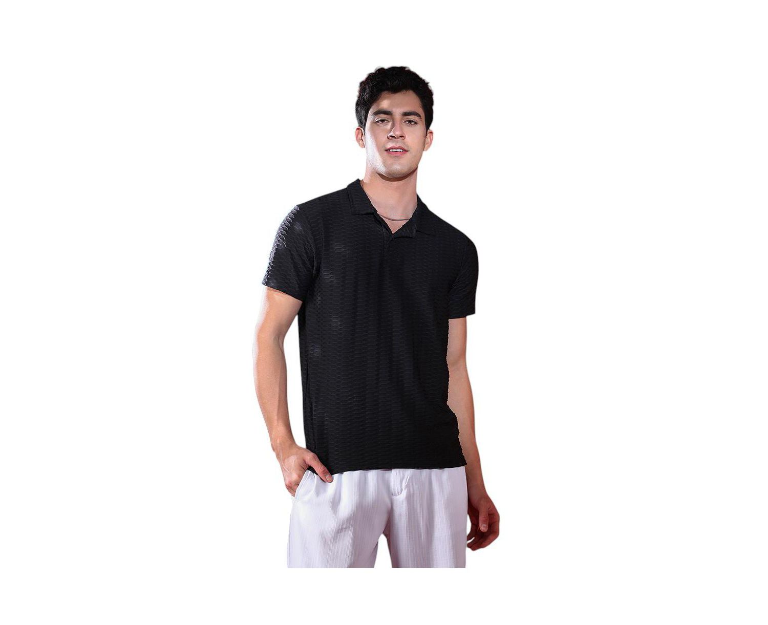 Men's Onyx Black Hive Polo T-Shirt