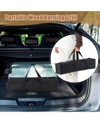 3-in-1 Camping Campfire Grill with Stainless Steel Grills Carrying Bag & Gloves