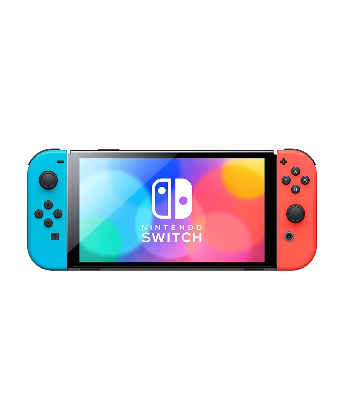 Nintendo Switch Neon Red & Blue Oled Console with MightySkins Console and Controller Skin Voucher and 2 Year Cps Extended Warranty