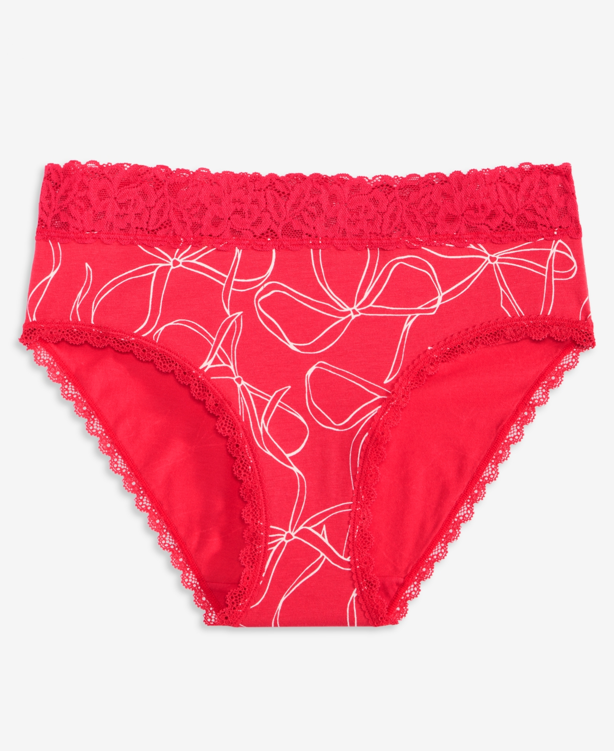 State Of Day Women's Cotton Blend Lace-trim Hipster Underwear, Created For Macy's In Red