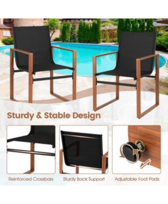 Outdoor Dining Chairs with Breathable Seat and Backrest Set of 2