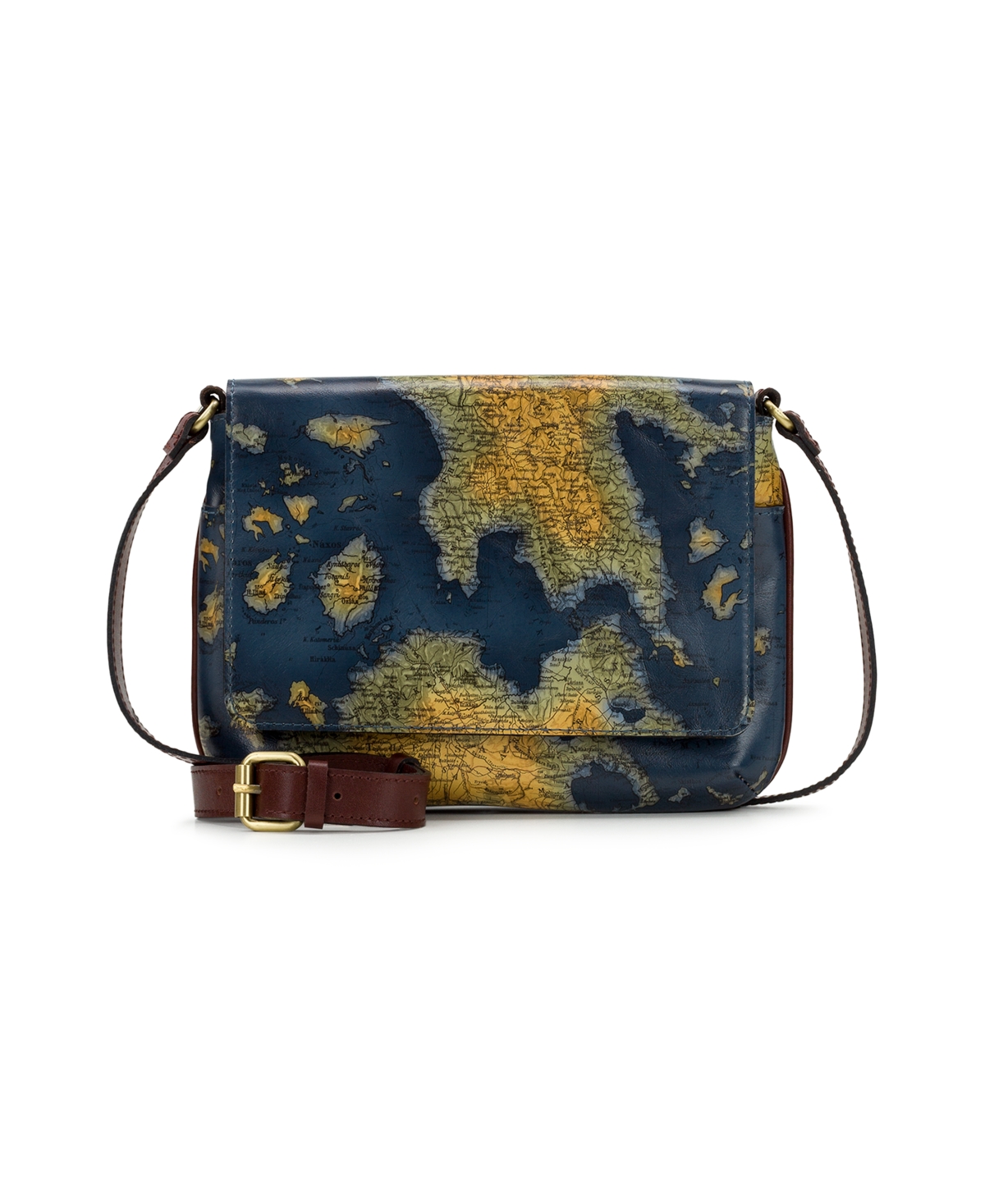 Samaria Small Crossbody Bag - Greek Map