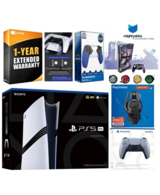 Pro bundle with extra controller, Plantronics headset, trigger stop kit, dual charge dock, MightySkins voucher, 1-yr warranty console