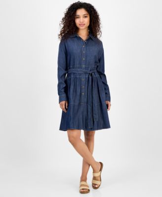 Nautica Jeans - Women's Chambray Tie-Waist Shirtdress