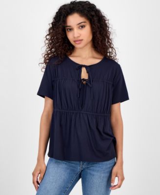 Nautica Jeans - Women's Tie-Front Short-Sleeve Top