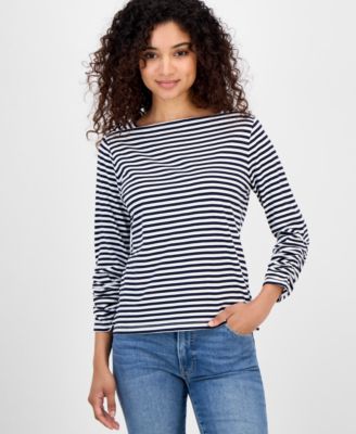 Nautica Jeans - Women's Striped Boat-Neck Top