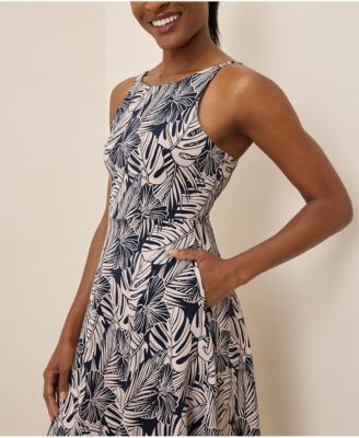 Women's Organic Cotton Fit & Flare Twist Back Dress