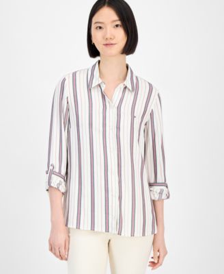 Tommy Hilfiger - Women's Striped Roll-Tab Shirt