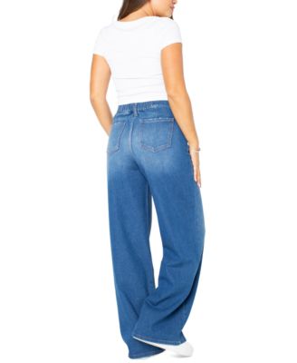 Juniors' Drawstring-Waist Wide-Leg Jeans