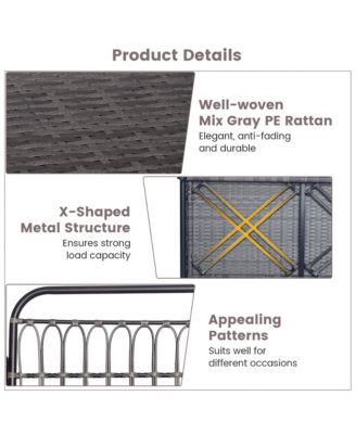 Outdoor Wicker Porch Swing 2-Person Hanging Seat w/ Seat & Back Cushions Backyard