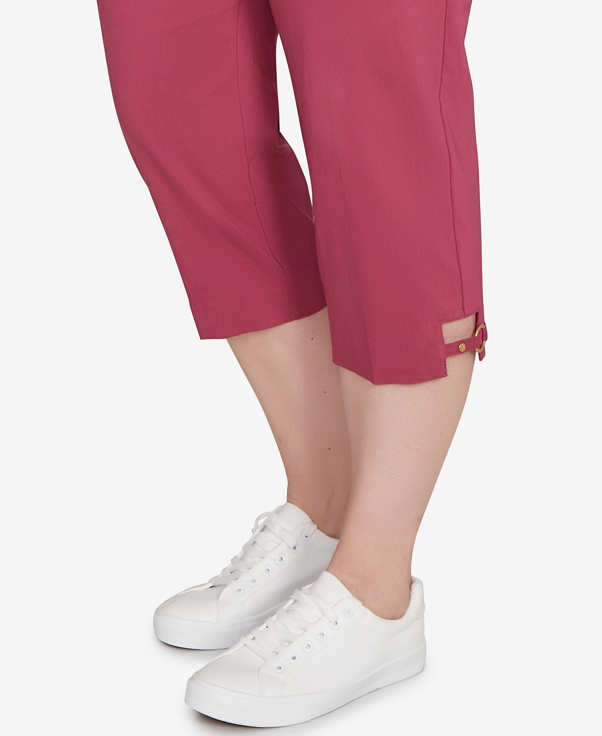 Hearts Of Palm Plus Size Solid Tech Stretch Capri Pants