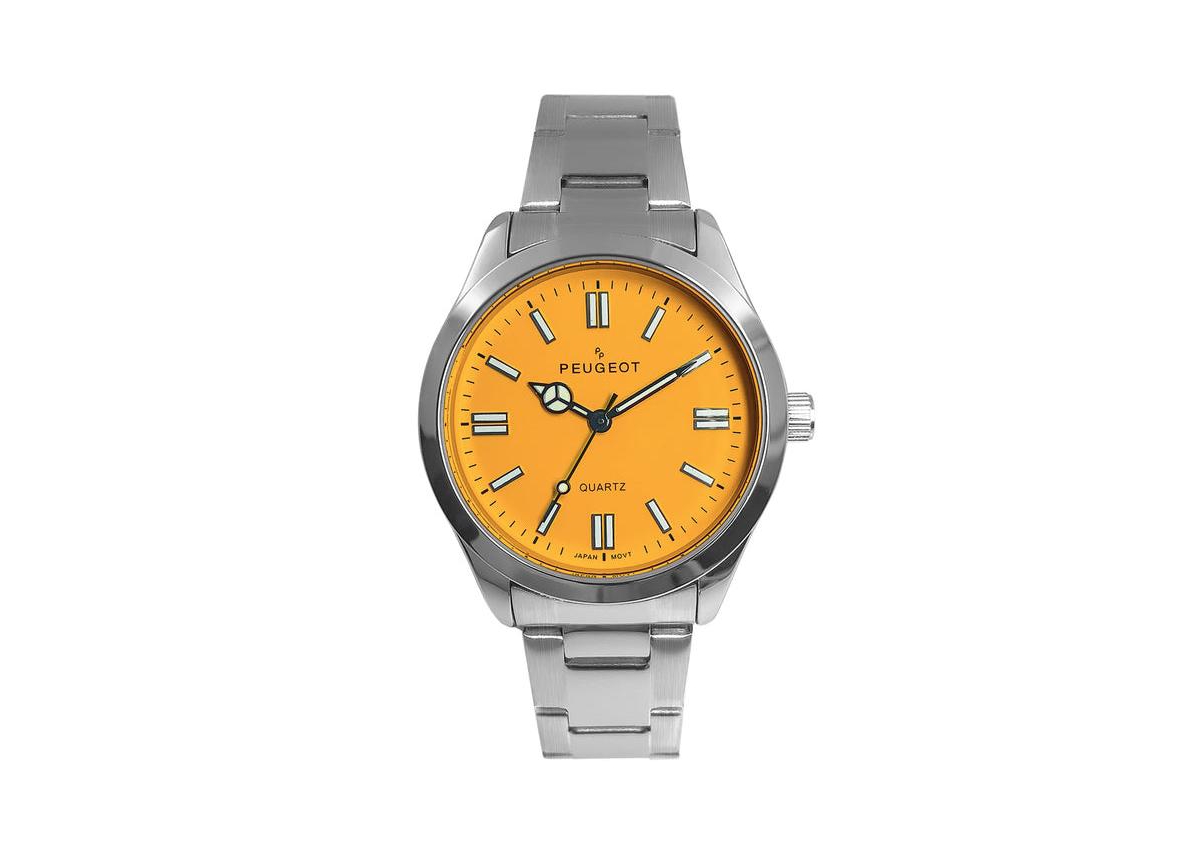 Women's 36mm Sport Watch with Yellow Dial and Stainless Steel Bracelet
