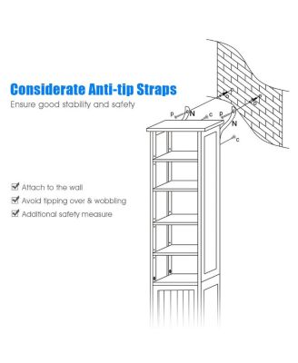 72 Inches Tall Freestanding Bathroom Storage Cabinet