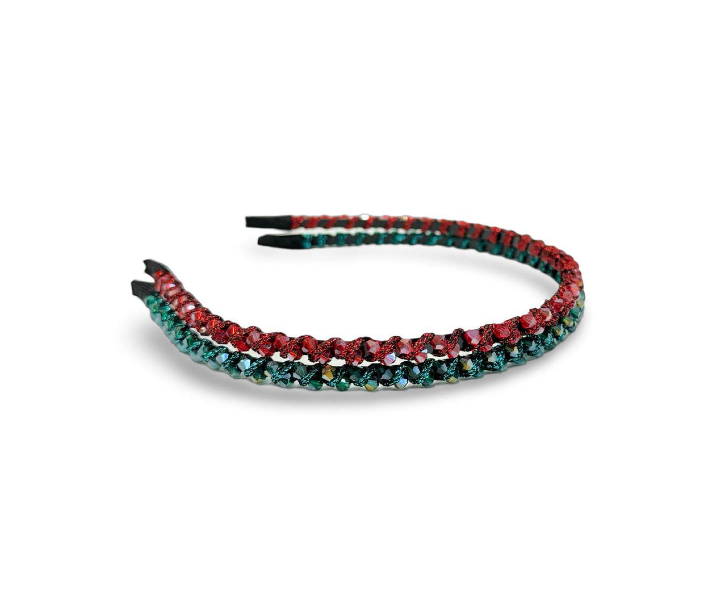 Женские аксессуары Headbands of Hope Thin Beaded Headband Set - Red + Green, цвет: Красный зелёный — фото 1