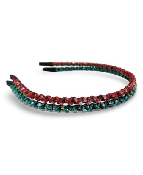 Женские аксессуары Headbands of Hope Thin Beaded Headband Set - Red + Green, цвет: Красный зелёный