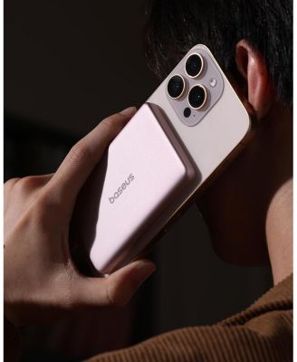 Picogo 5000mAh Ultra-Slim MagSafe Power Bank, Card-Size Wireless Charger with USB-C Braided Cable, Black