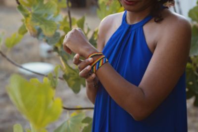 Conservation Pride & Purpose Hand Beaded Bracelet, Rainbow of Maasai Glass Beads