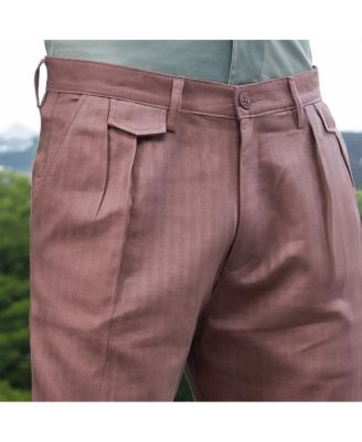 Men's Nude Pink Striped Tailored Trousers