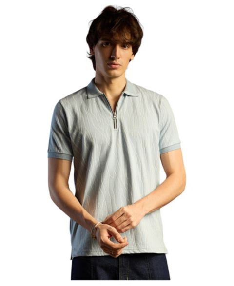 Мужская футболка Cahoot Powder Blue Crevice-Lined, цвет: Синий