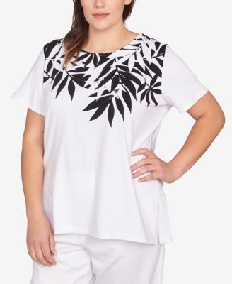 Plus Size Palm Print Top