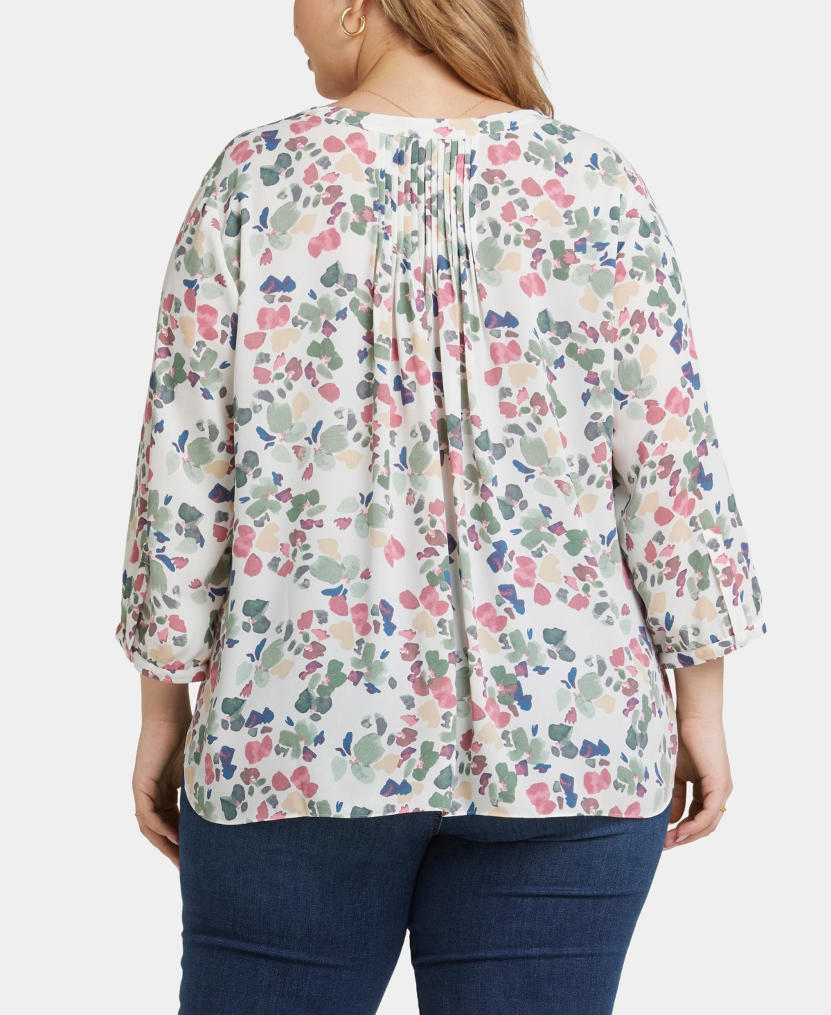 Nydj Plus Size Pintuck Blouse In Multi