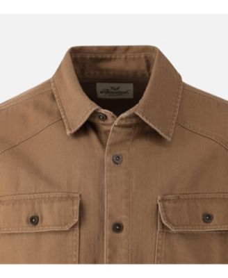 Men's Stone Wash Herringbone Button Up Overshirt
