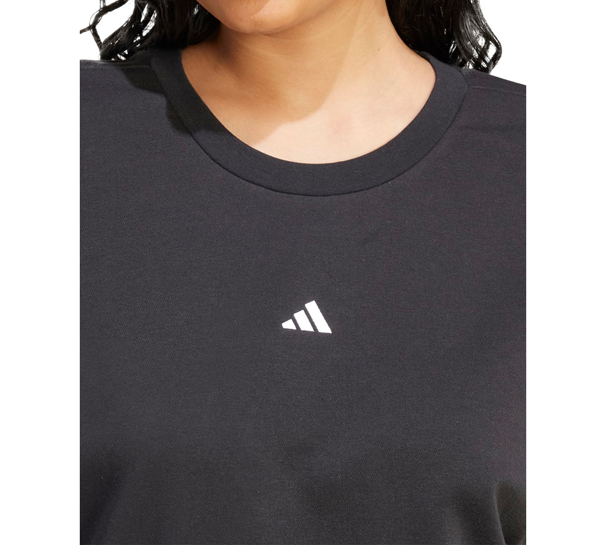 adidas Plus Essentials Small-Logo Fleece Sweatshirt