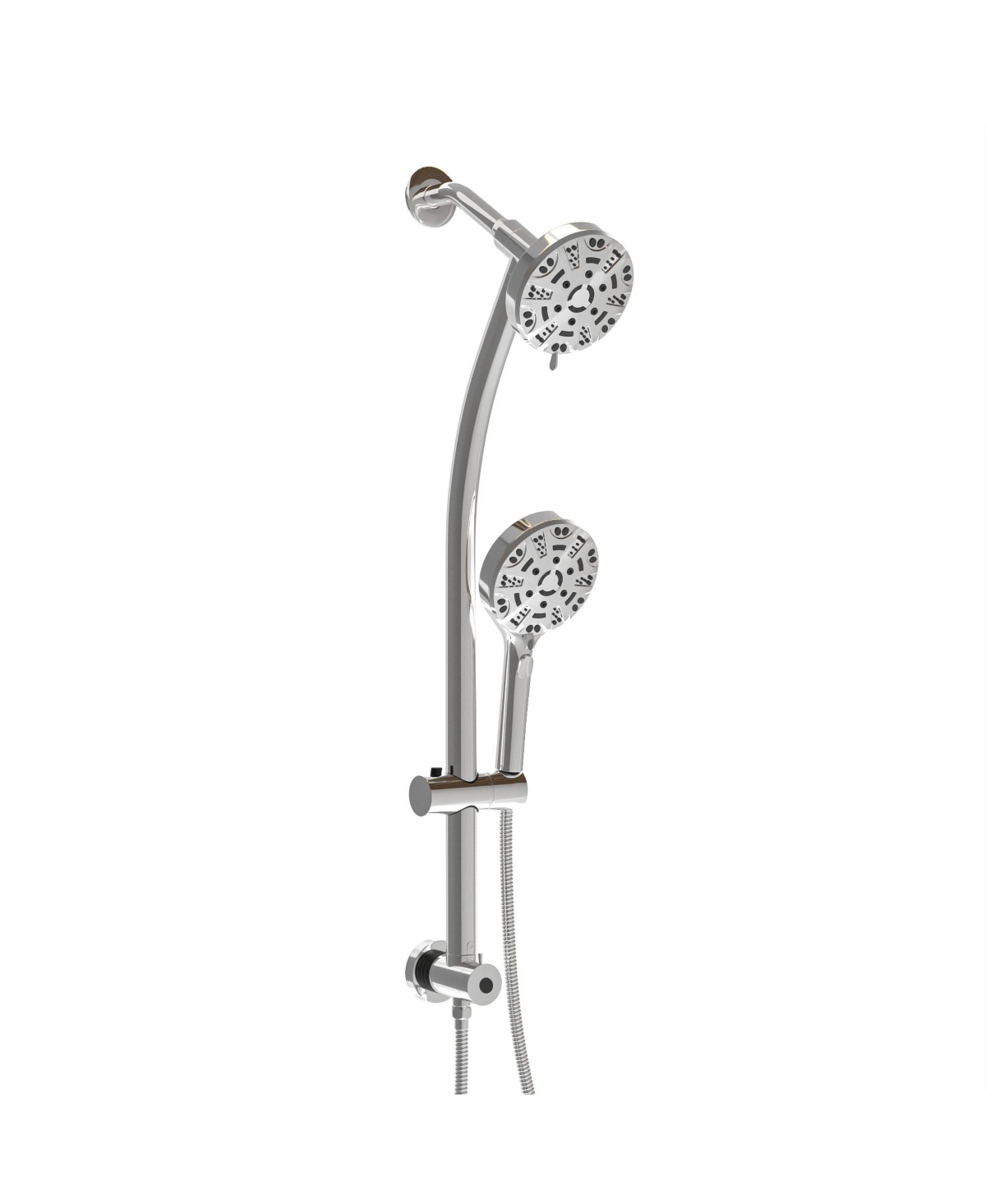 Multi Function Dual Shower Head - with Handheld Shower, 4.7" Rain Showerhead, 8-Function Hand Shower, Adjustable Slide Bar