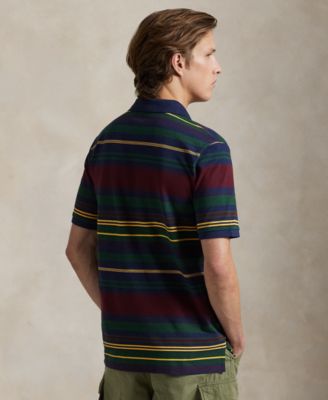 Men's Classic-Fit Striped Mesh Polo Shirt