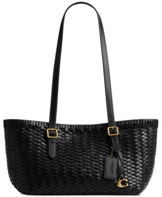 COACH - Woven Leather Swing Tote Bag
