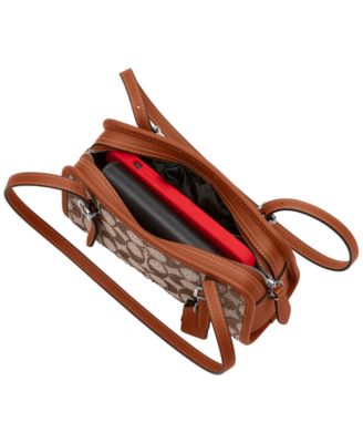 Swing Zip Mini Crystal Signature Jacquard Shoulder Bag 20