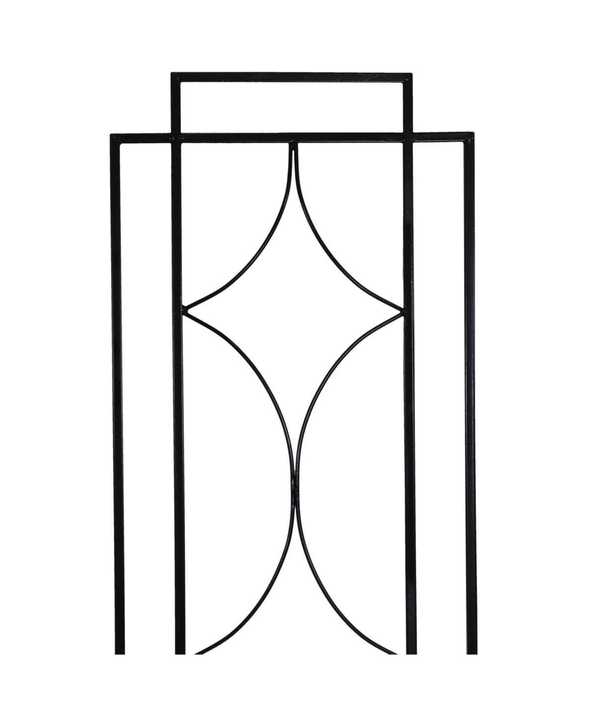 Decorative Steel Metal Chic Diamonds Design Garden Trellis - Black - 2-Pack