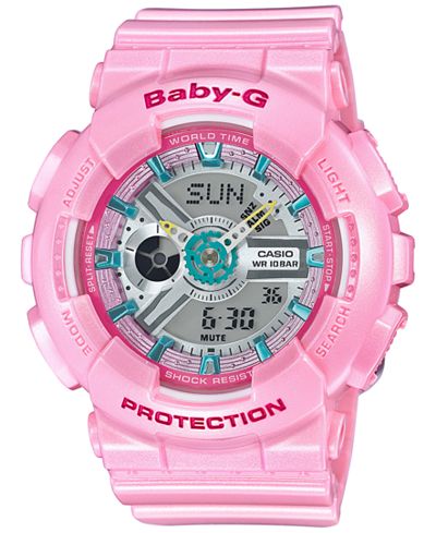 Baby-G Women's Analog-Digital Pink Strap Watch 46x43mm BA110CA-4A