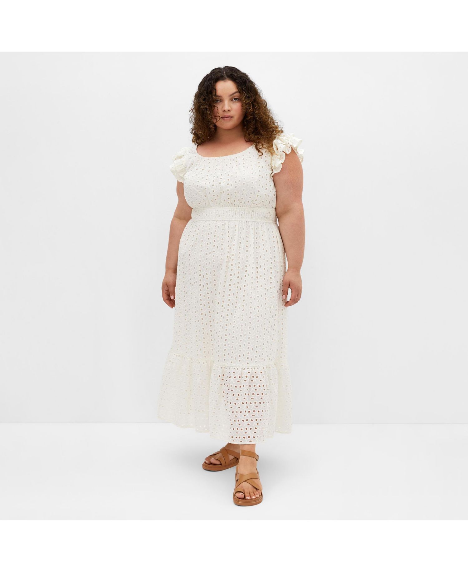 Women's Sweet Broderie Midi Dress