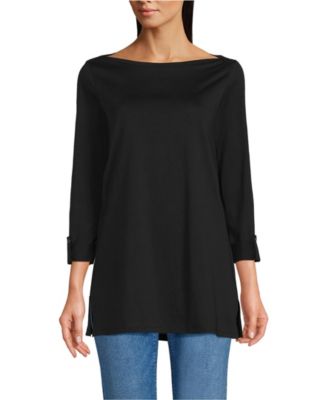 Women's Supima Cotton Adjustable 3/4 Sleeve Boatneck Tunic