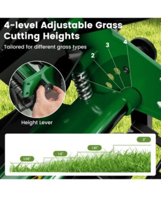 Professional Push Lawn Mower with 5 Steel Blades and Removable Grass Catcher Bag