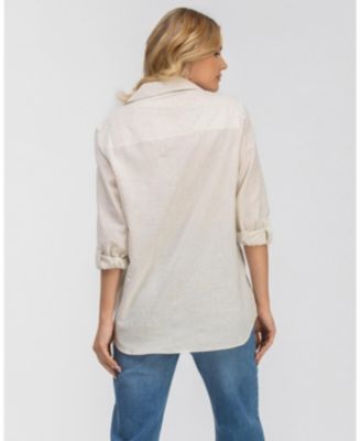 Women's Linen & Cotton Button-Up Shirt