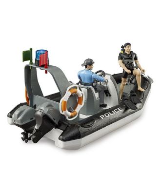 1/16 Police Boat with Rotating Beacon and Figurines by Bworld 62733